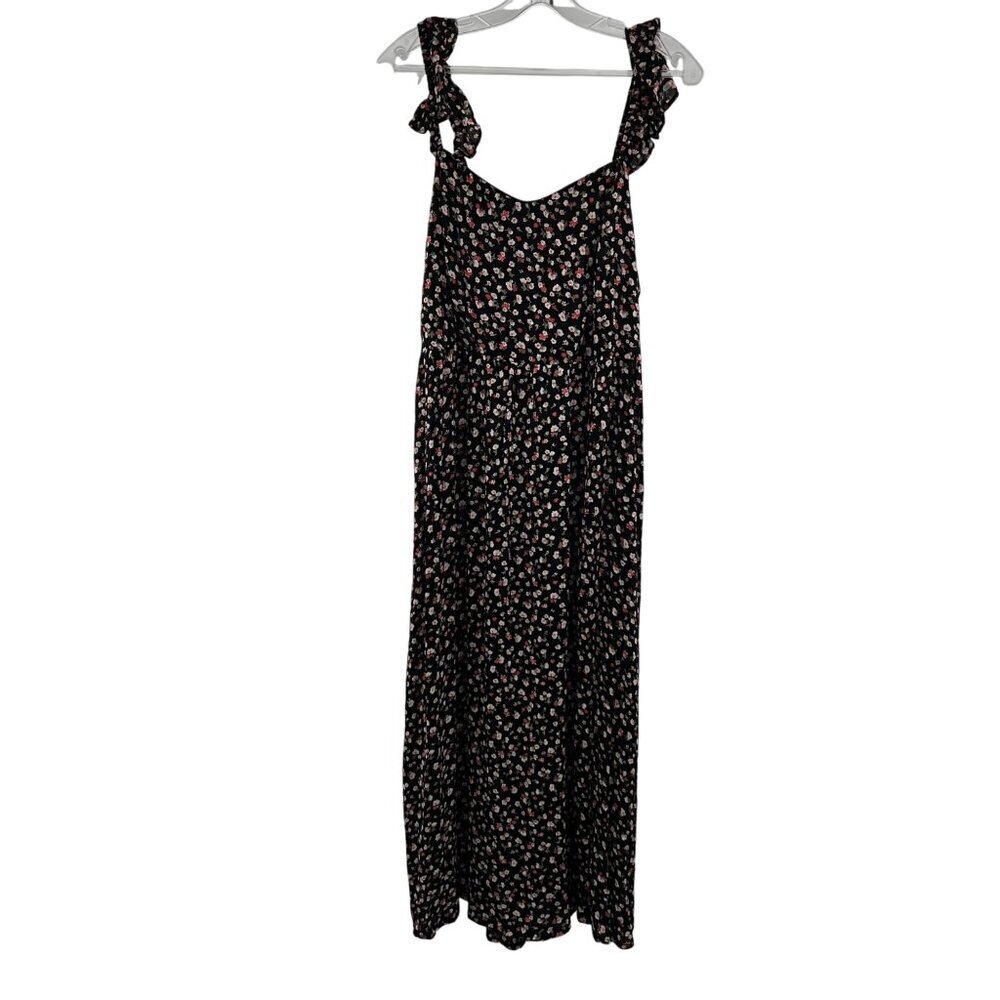Band of the Free Floral Maxi Sundress Sleeveless Black/Multi Size Medium
